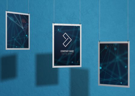 带框架的企业标识模型样机集