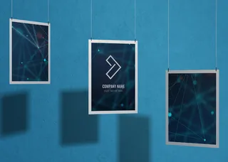 带框架的企业标识模型样机集