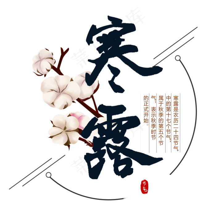 节气寒露手写艺术字文案