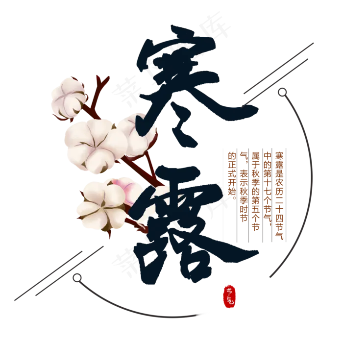 节气寒露手写艺术字文案(2000X2000(DPI:300))psd模版下载