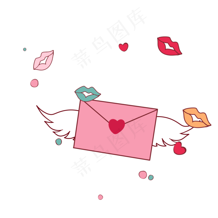 七夕情人节爱心情书手绘