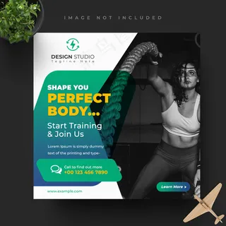 健身馆社交媒体帖子设计模板