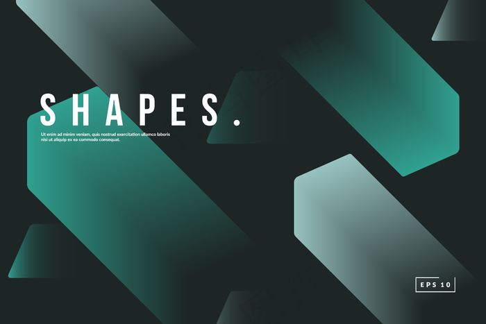 时尚的几何背景。渐变形状组成。