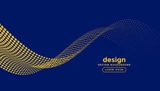 具有半色调波浪效果的蓝色背景