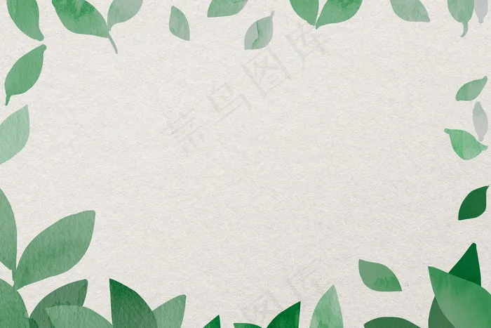 水彩绿色的绿叶框架 水彩绿色的绿叶框架
