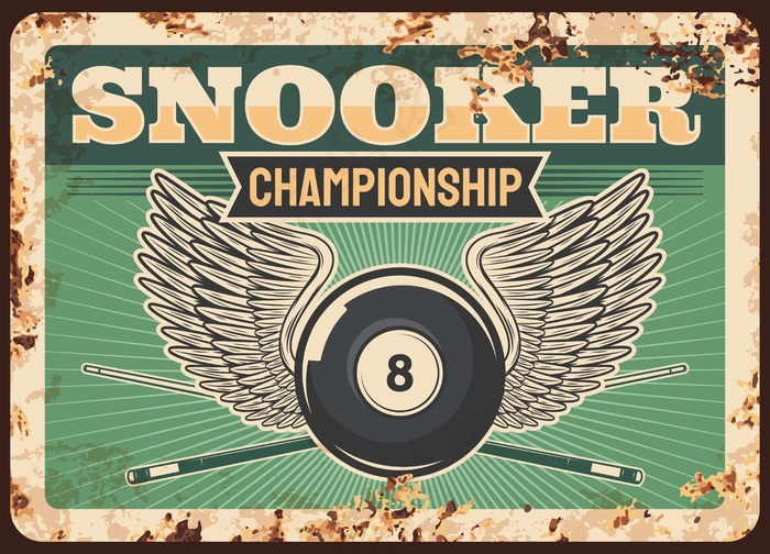 斯诺克台球俱乐部生锈的金属板
