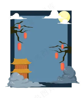 中秋节夜空边框