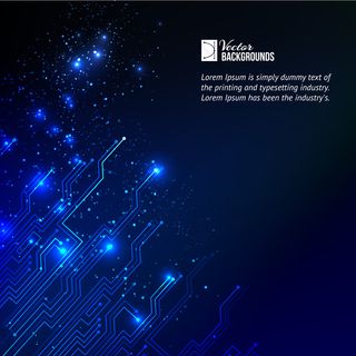 带示例文本模板的彩色电路抽象背景