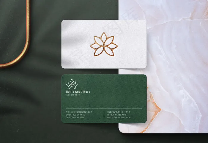 名片上的豪华标志模型样机psd模版下载
