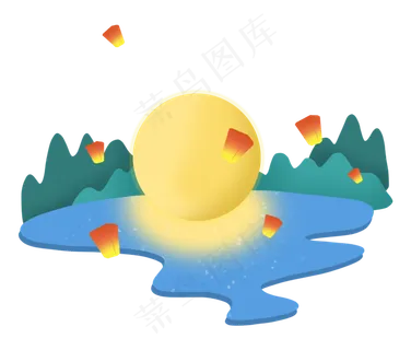 中秋节月亮中秋佳节孔明灯