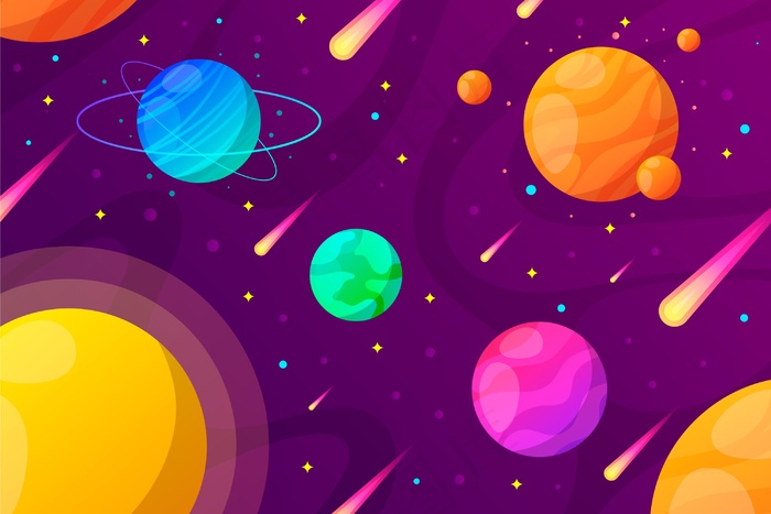 渐变行星星系背景eps,ai矢量模版下载