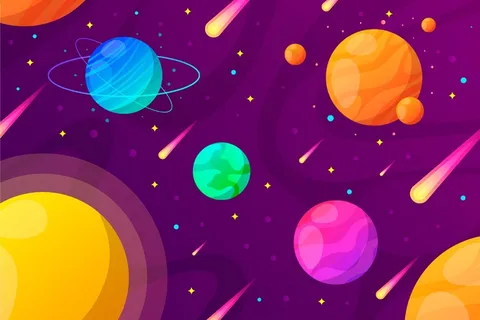 渐变行星星系背景