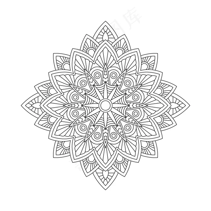 抽象曼荼罗蔓藤色书页插图。t恤。花卉壁纸背景eps,ai矢量模版下载