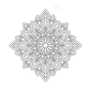 抽象曼荼罗蔓藤色书页插图。t恤。花卉壁纸背景