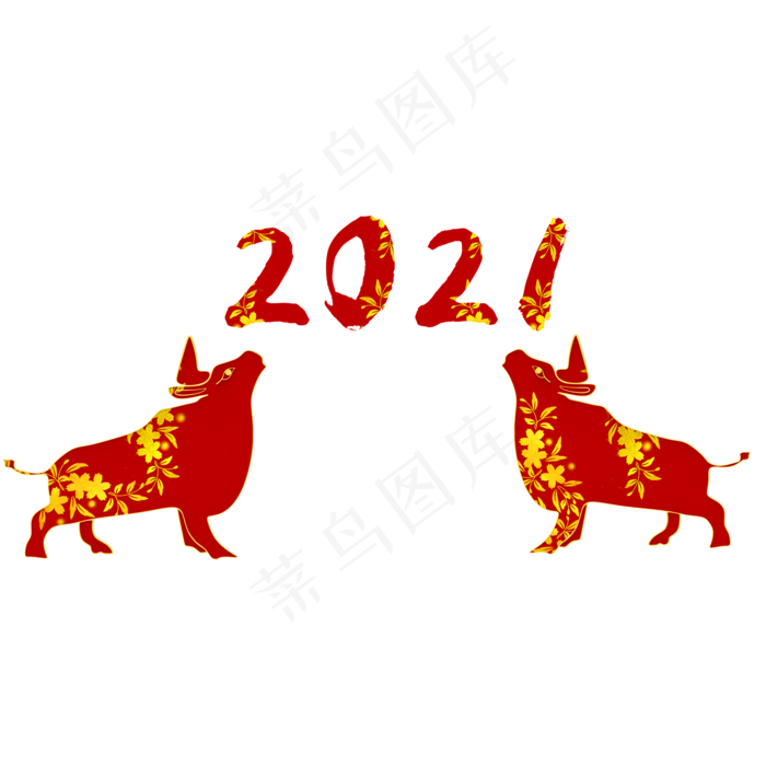 扁平牛年(2000X2000(DPI:300))psd模版下载