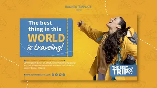 旅游促销横幅banner模板