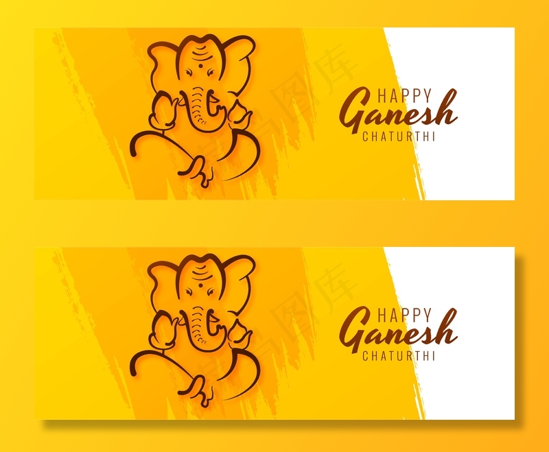 快乐ganesh chaturthi节创意横幅banner背景eps,ai矢量模版下载