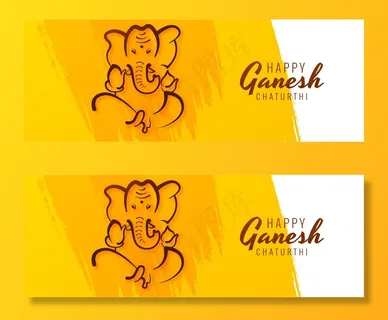 快乐ganesh chaturthi节创意横幅banner背景