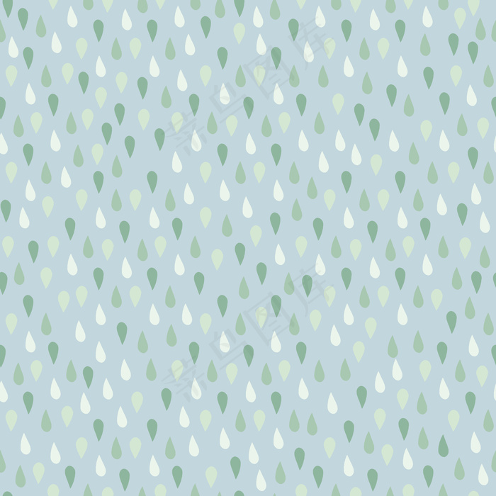 小雨滴元素无缝图案。