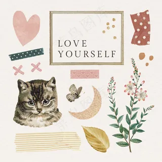 可爱女性贴纸包