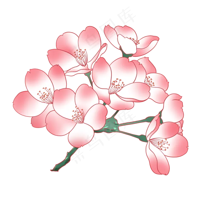 新中式国潮风桃花(2000X2000(DPI:300))psd模版下载