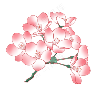 新中式国潮风桃花