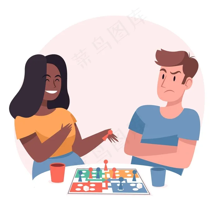 人们在玩ludo游戏时输赢eps,ai矢量模版下载