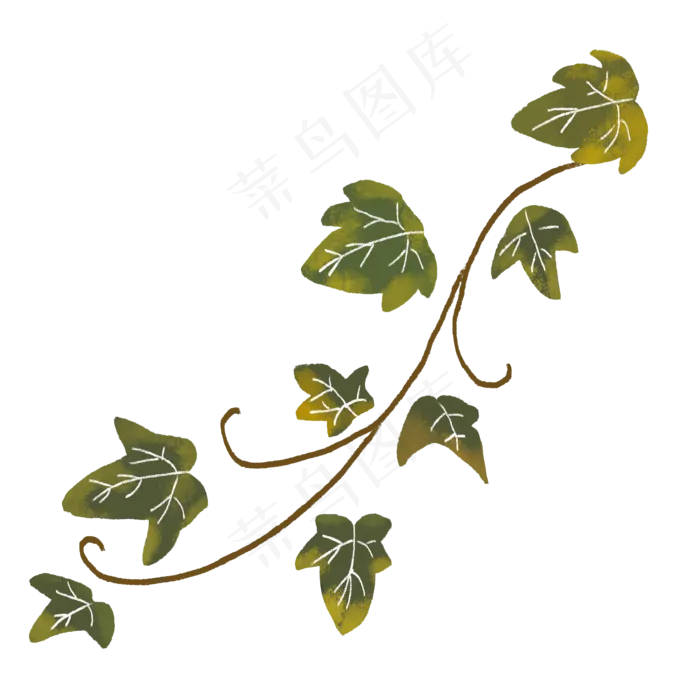 带茎植物卡通(2000X2000(DPI:300))psd模版下载