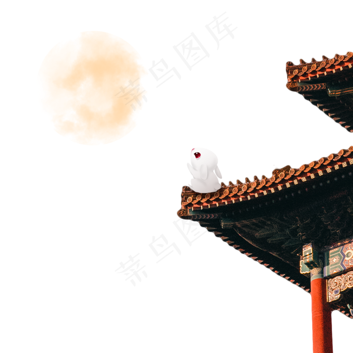 中秋节兔子赏月(2000X2000(DPI:72))psd模版下载