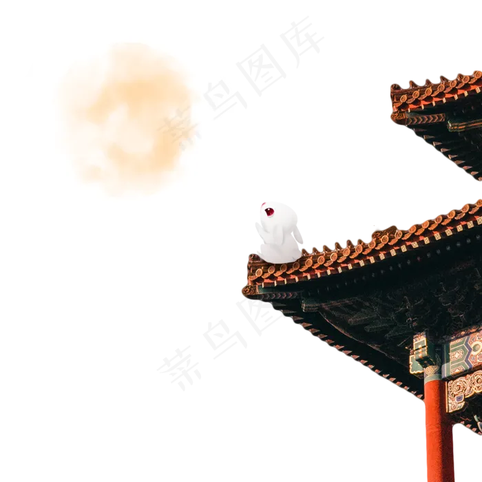 中秋节兔子赏月(2000X2000(DPI:72))psd模版下载