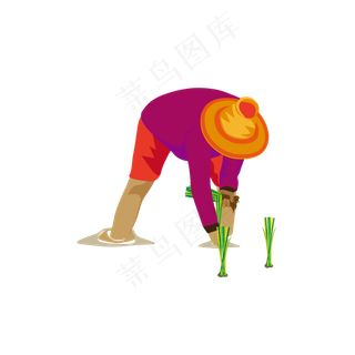 立秋秋季插秧栽秧的农民伯伯