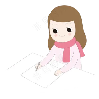 卡通手绘批改作业的老师