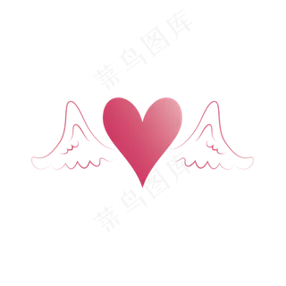 粉色爱心天使翅膀