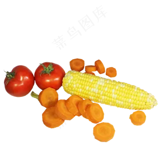 胡萝卜玉米西红柿蔬菜组合