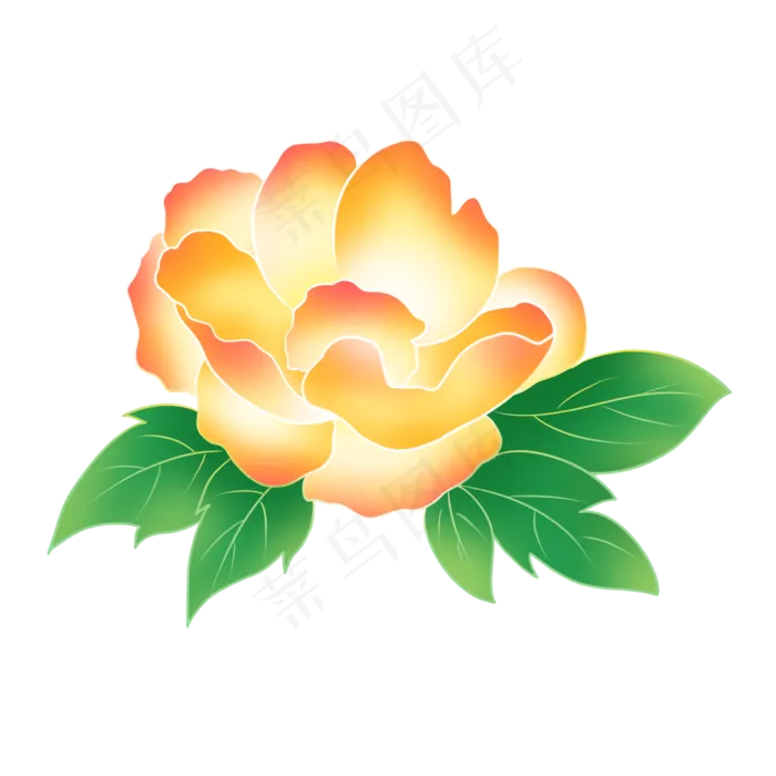黄色渐变牡丹花(2000X2000(DPI:96))psd模版下载