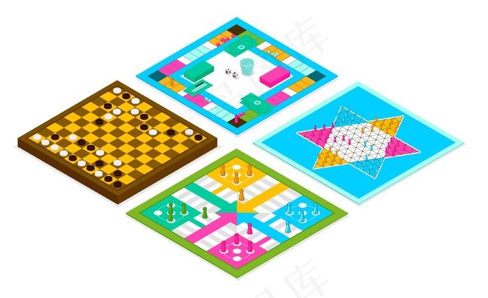 棋盘游戏系列eps,ai矢量模版下载