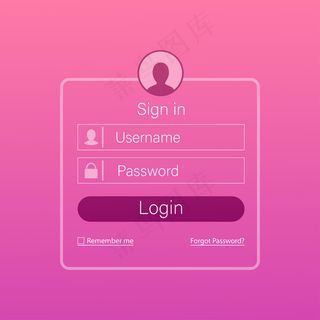 现代用户登录，任何用途的伟大。网页模板。白色盒子。横幅banner、图标、插图。