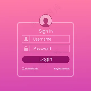 现代用户登录，任何用途的伟大。网页模板。白色盒子。横幅banner、图标、插图。