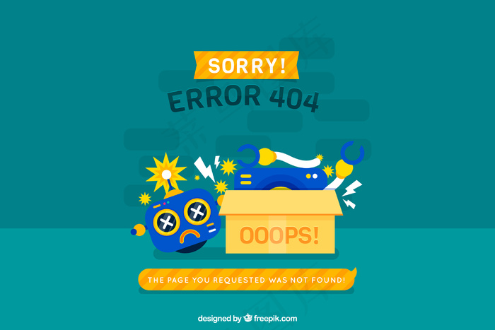 404错误概念与坏机器人eps,ai矢量模版下载