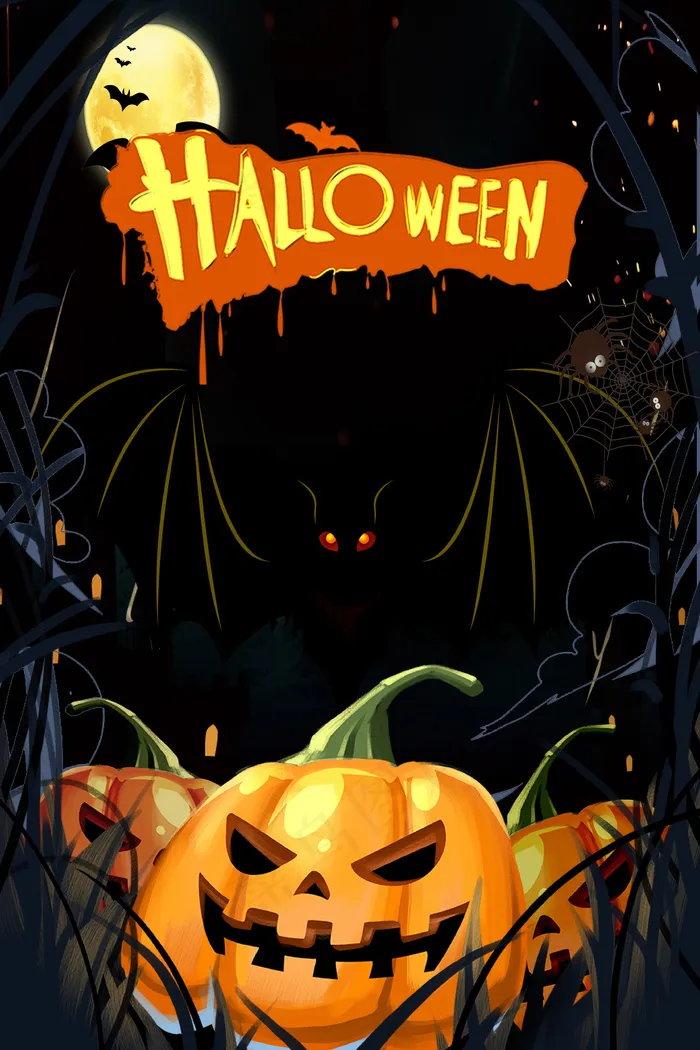 恐怖活跃Halloween万圣节宣传背板(3543*5315px 	      )psd模版下载