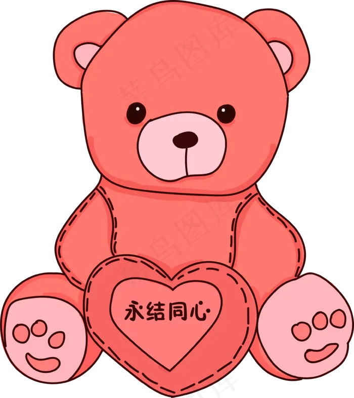 七夕情人节手绘爱情娃娃ai矢量模版下载