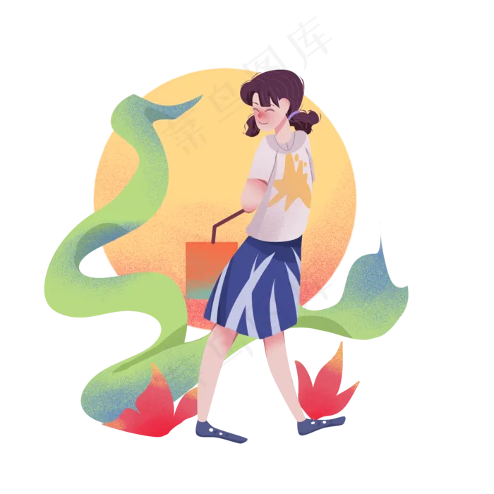 中秋女孩(2000X2000(DPI:300))psd模版下载