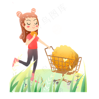 中秋节女孩买月饼素材