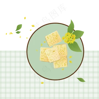 中秋节矢量桂花糕PNG素材