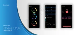 适用于手机app移动应用程序app的健身接口。网页设计和移动模板。不同的