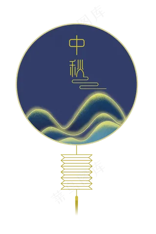 古风中秋佳节剪影边框