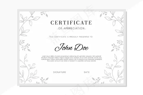 带花饰的证书模板 带花饰的证书模板