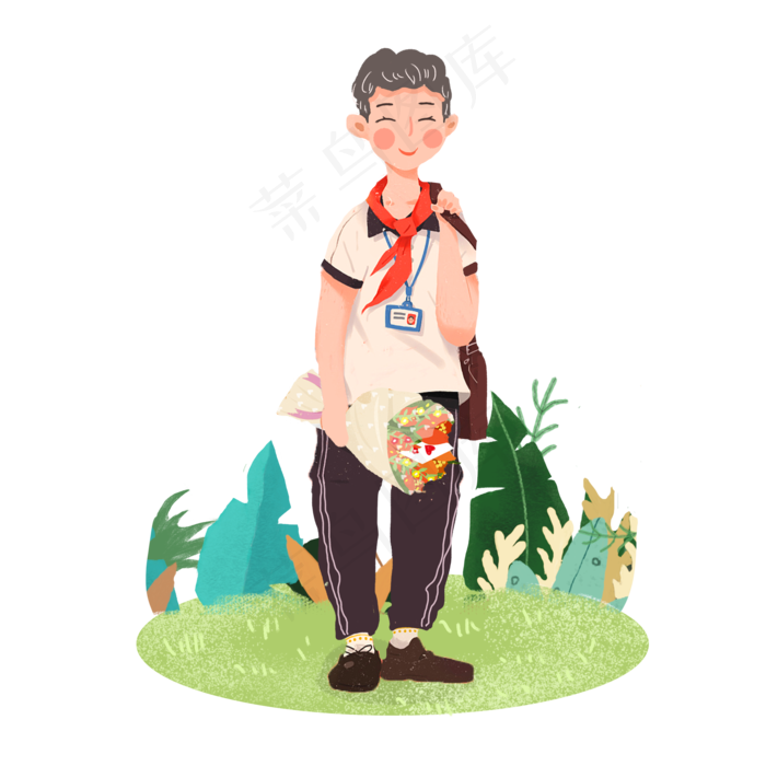 教师节献花给老师男生png素材