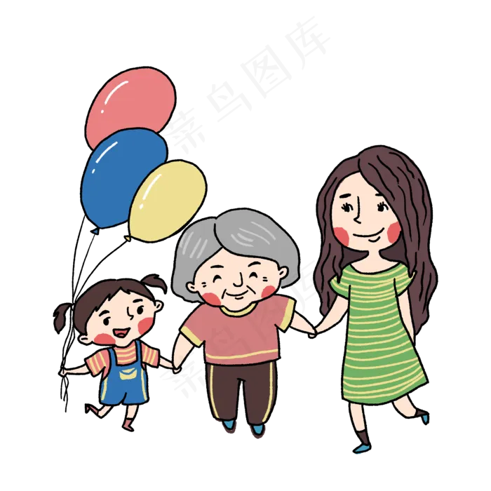 重阳节三代同堂姥姥妈妈和我可爱(2000X2000(DPI:300))psd模版下载