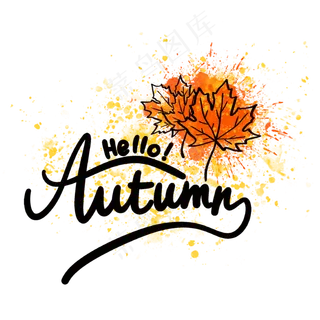 秋季英文装饰字花体字